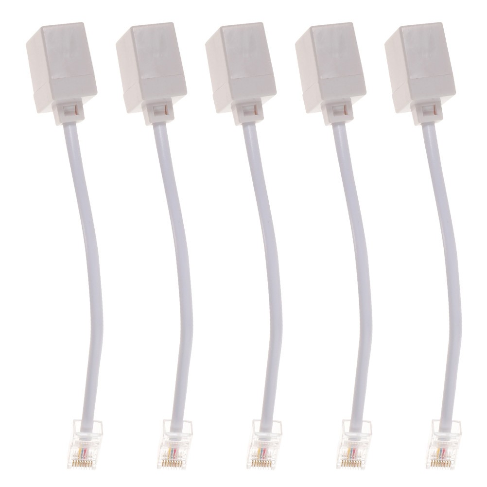 5Pcs Compact Network Cable Extender and Landline Phone Adapter Rj45 to Rj11 Home