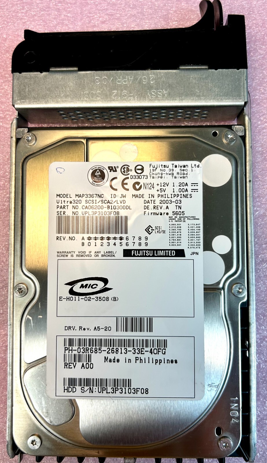 Dell/Fujitsu 36GB 10K U320 80 Pin, 3.5" Enterprise HDD Dell P/N 3R685