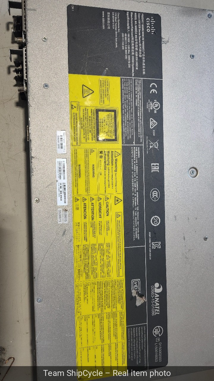 U67376 CISCO ASR92012SZIM  Aggregation Services Router Single Dc Power S G2U