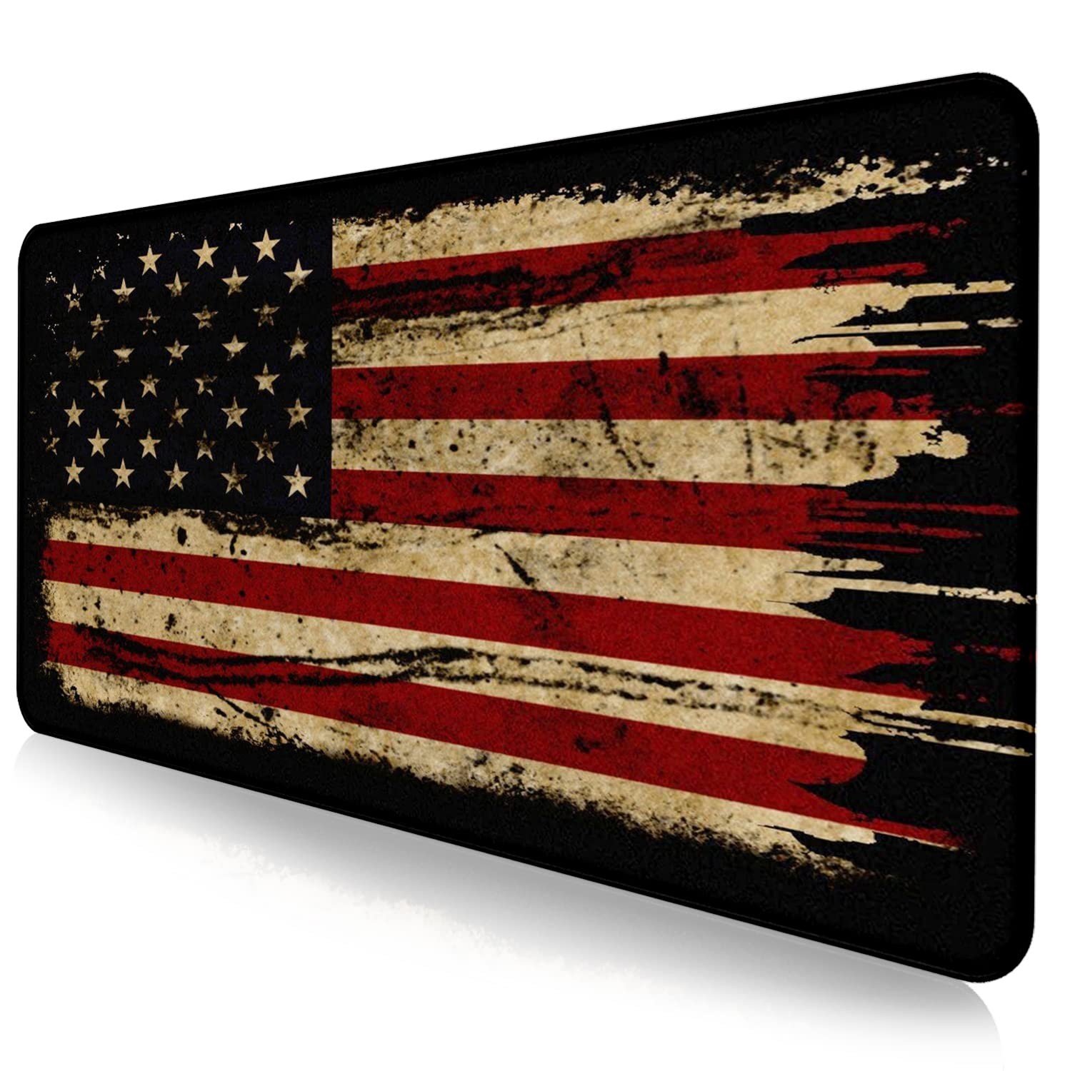 Large Extended Gaming Mouse Pad with 35.4" x 15.7", American Antique Flag 