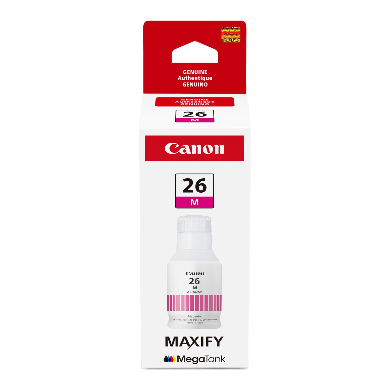Canon GI-26 Genuine Pigment Magenta Ink Bottle, Compatible with MegaTank GX7120,