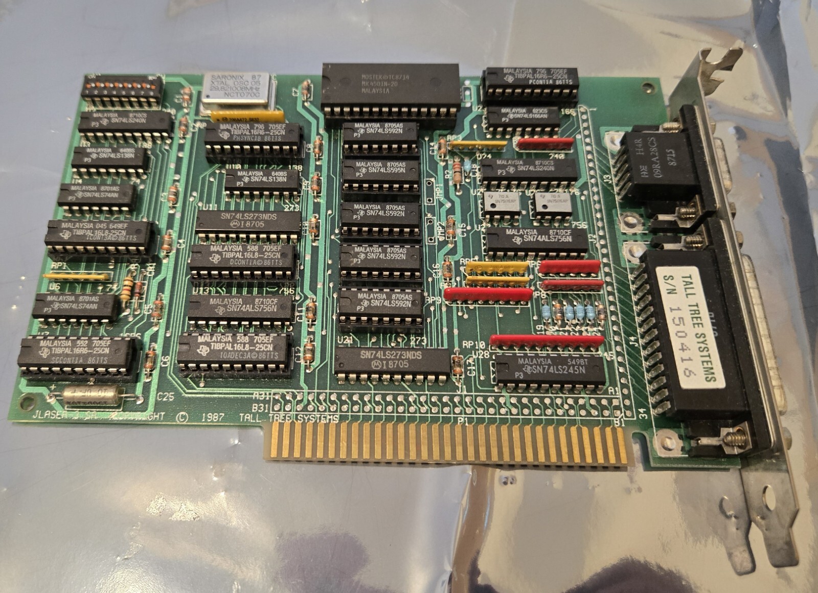 Vintage ISA JLASER-3 SA card 1987 Tall Tree Systems  - Laser printer enhancer