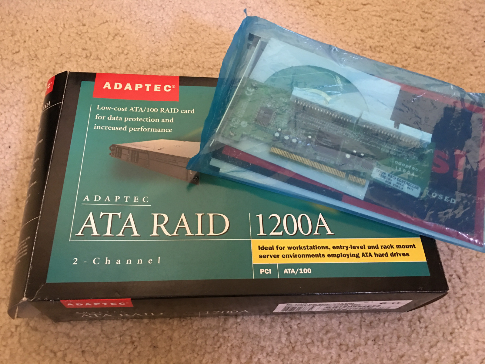 NEW Adaptec 1200A 2 Channel ATA 100 PCI RAID Controller AAR-1200A