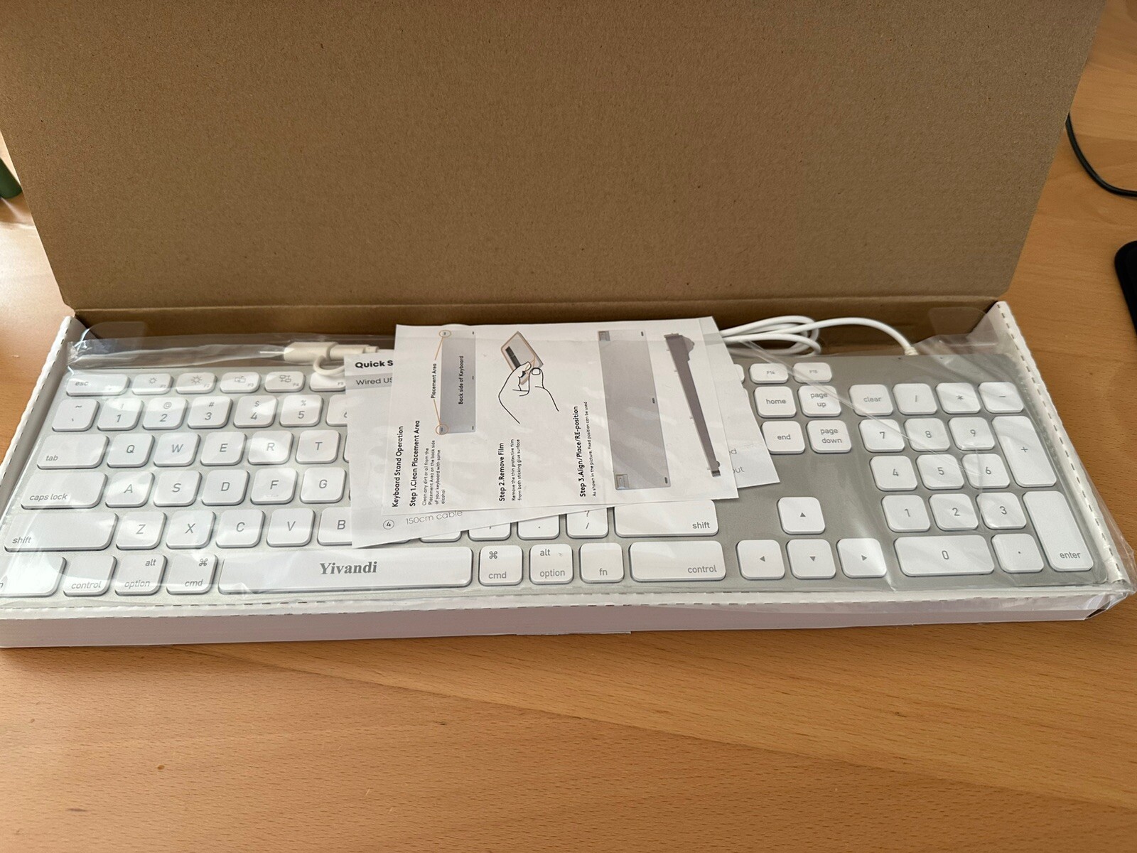 Yivandi Aluminum Keyboard for Mac OS, Numeric Keypad, KB-027 Silver/White