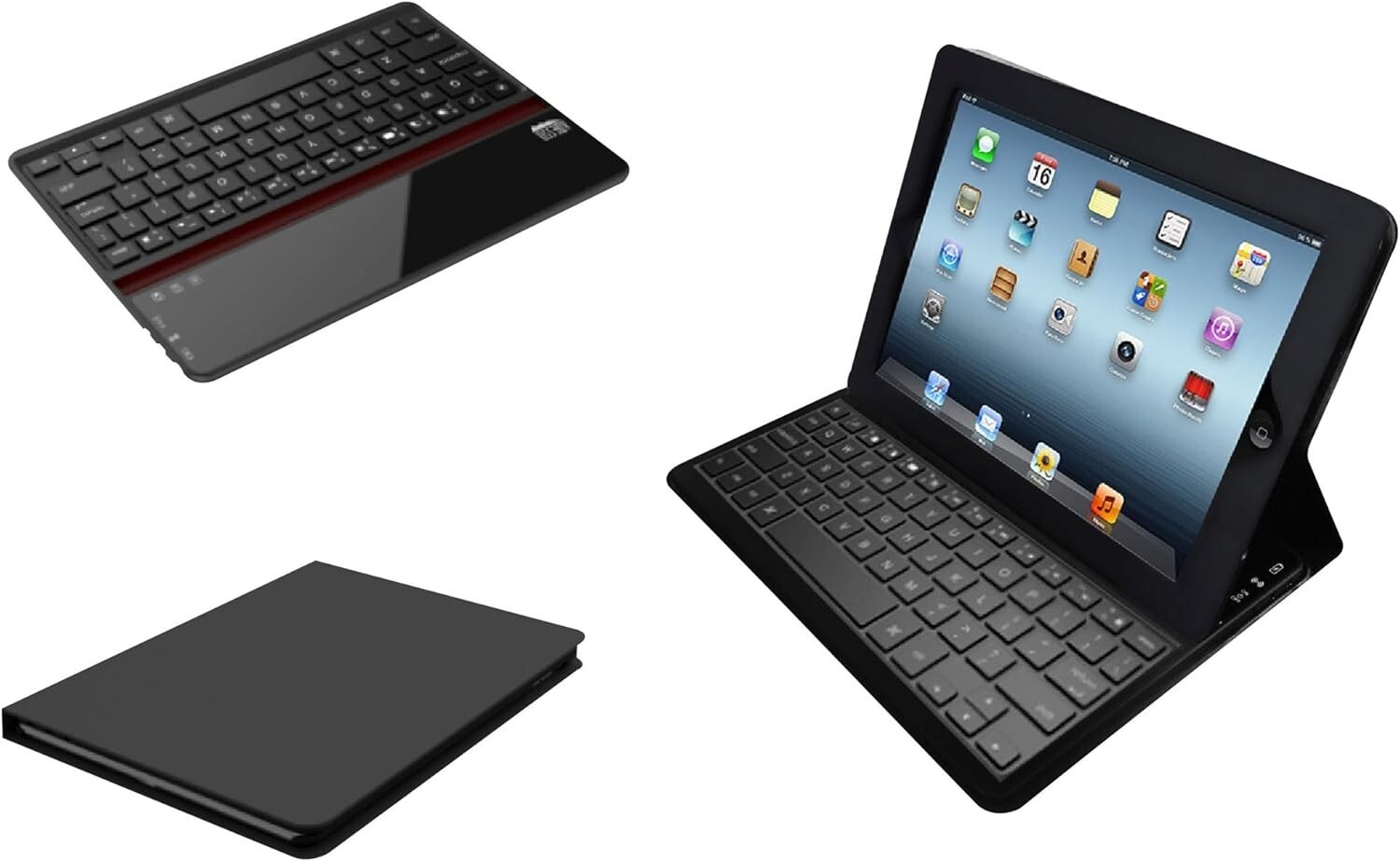 Adesso Compagno Air Bluetooth 3.0 Scissor-Switch Keyboard & Folio Cs. WKB-1020DB