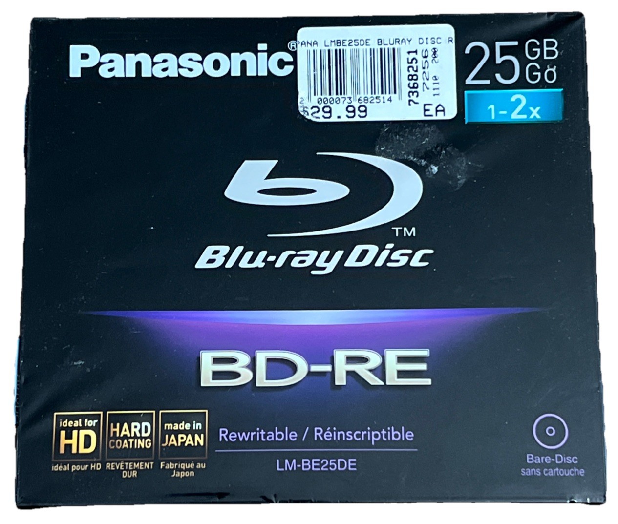 Panasonic LM-BE25DE Blu-ray Rewritable Disc 25GB Single NEW Japan
