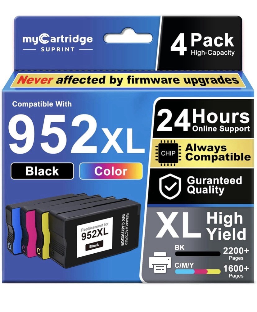 Compatible Ink Cartridges Replacement for HP 952XL 952 XL 4 Combo Pack