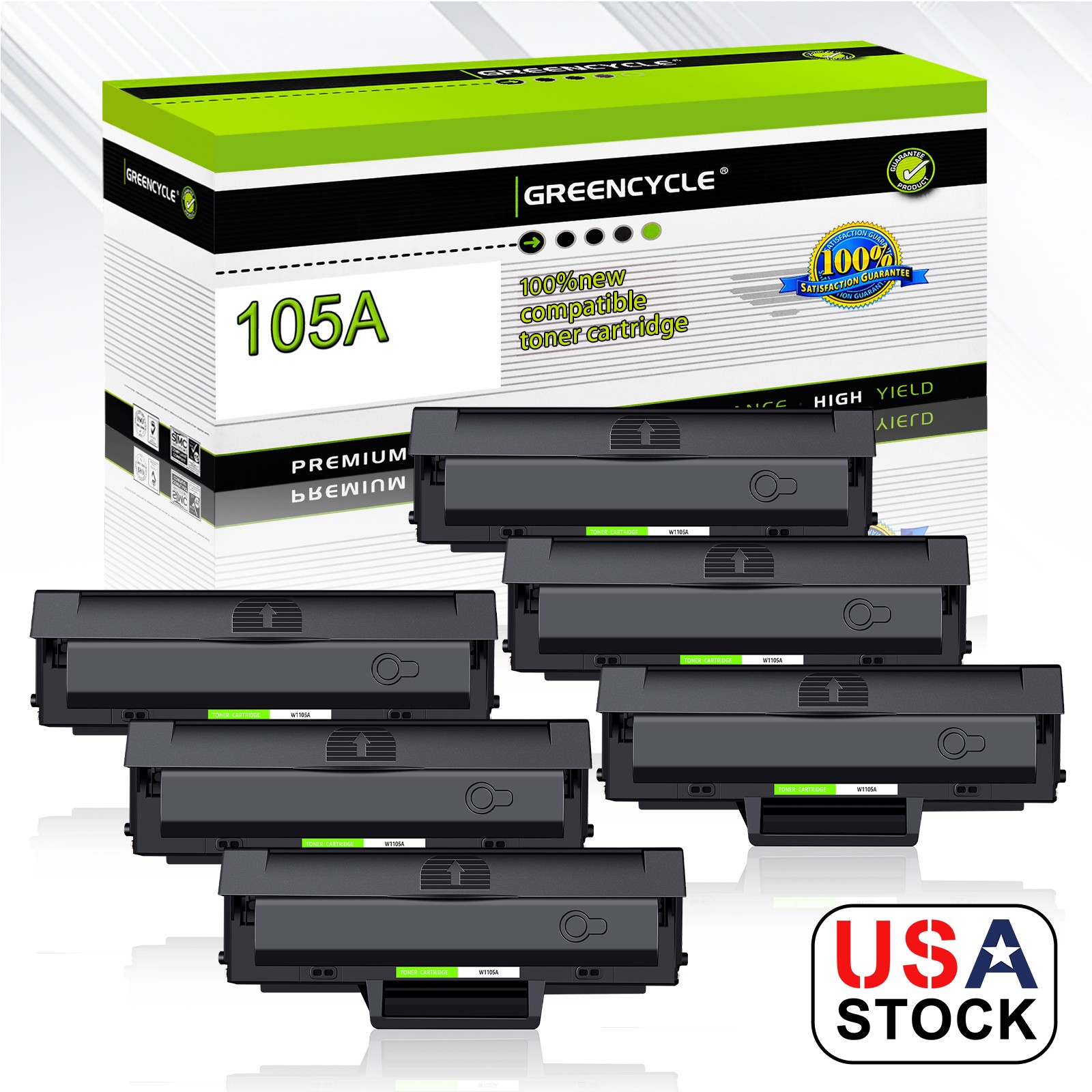 GREENCYCLE 6PK W1105A 105A Toner Fits for HP LaserJet MFP 135a 135w 137fnw 107a