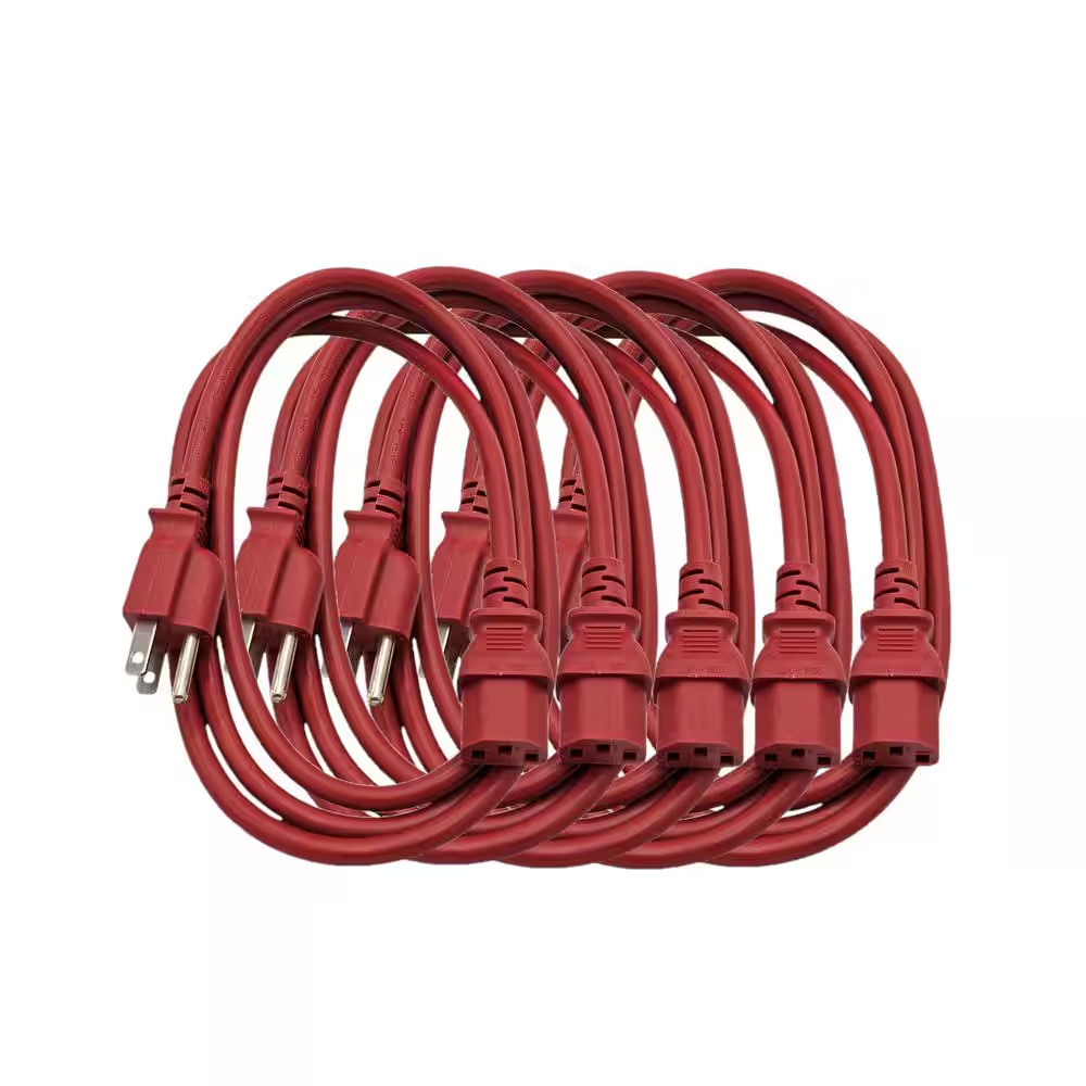 6 Ft. Universal AC Power Cord UL Approved NEMA 5-15P to C13 18 AWG / 3-Conductor