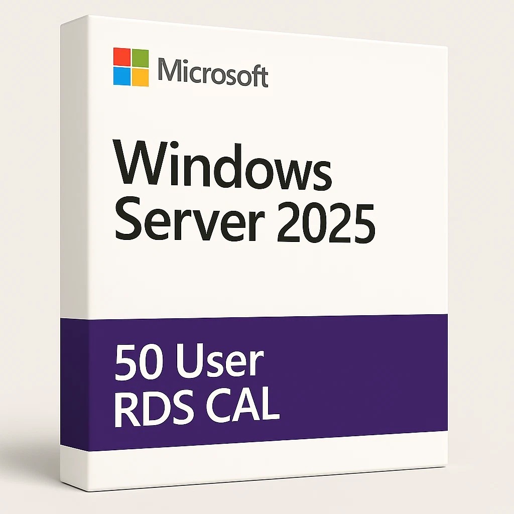 Windows Server 2025 Remote Desktop License - 50 Users RDS CALs