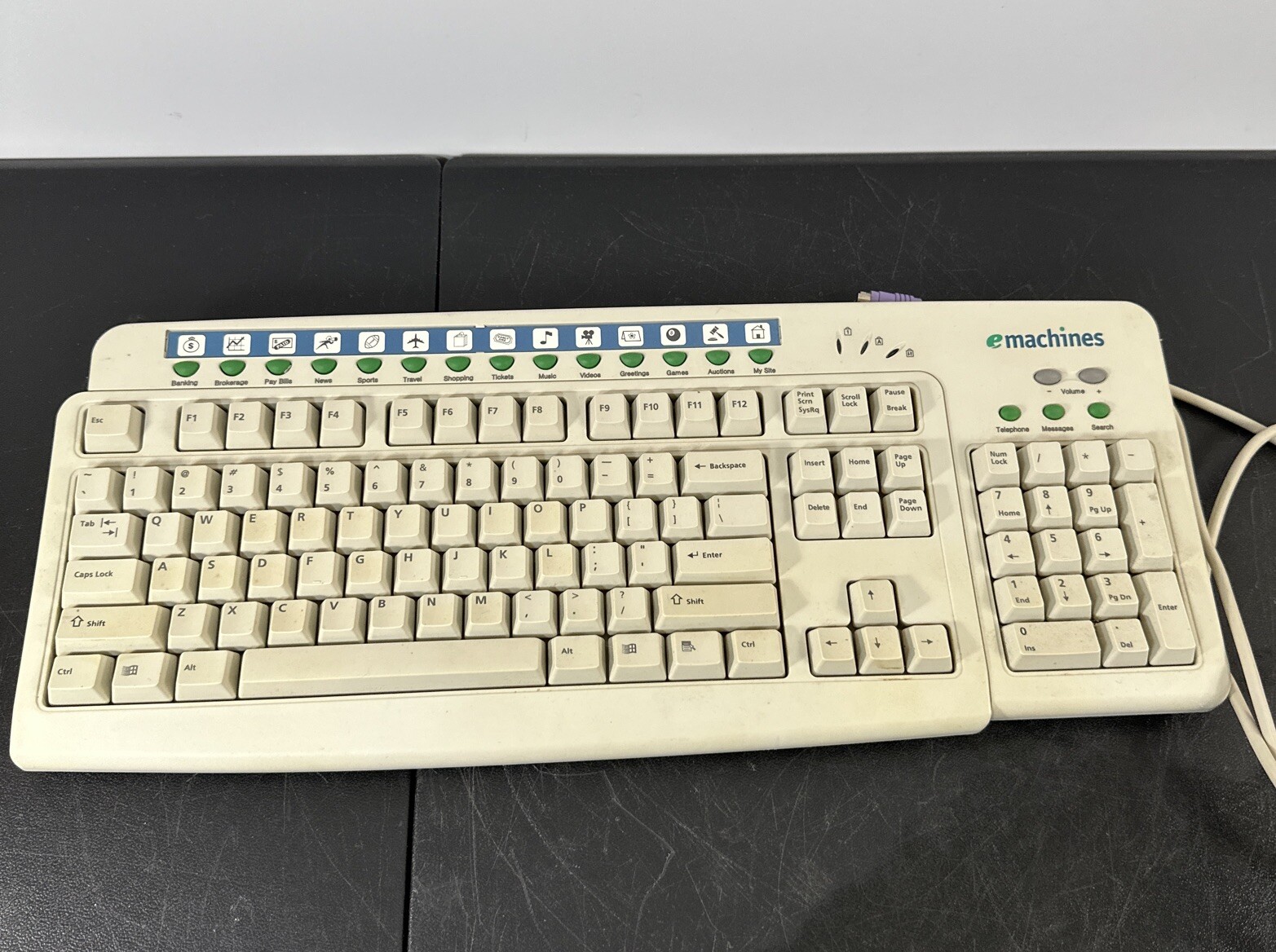 Vintage eMachines EKB-5190 Microsoft PS/2 Clicky Keyboard (untested)