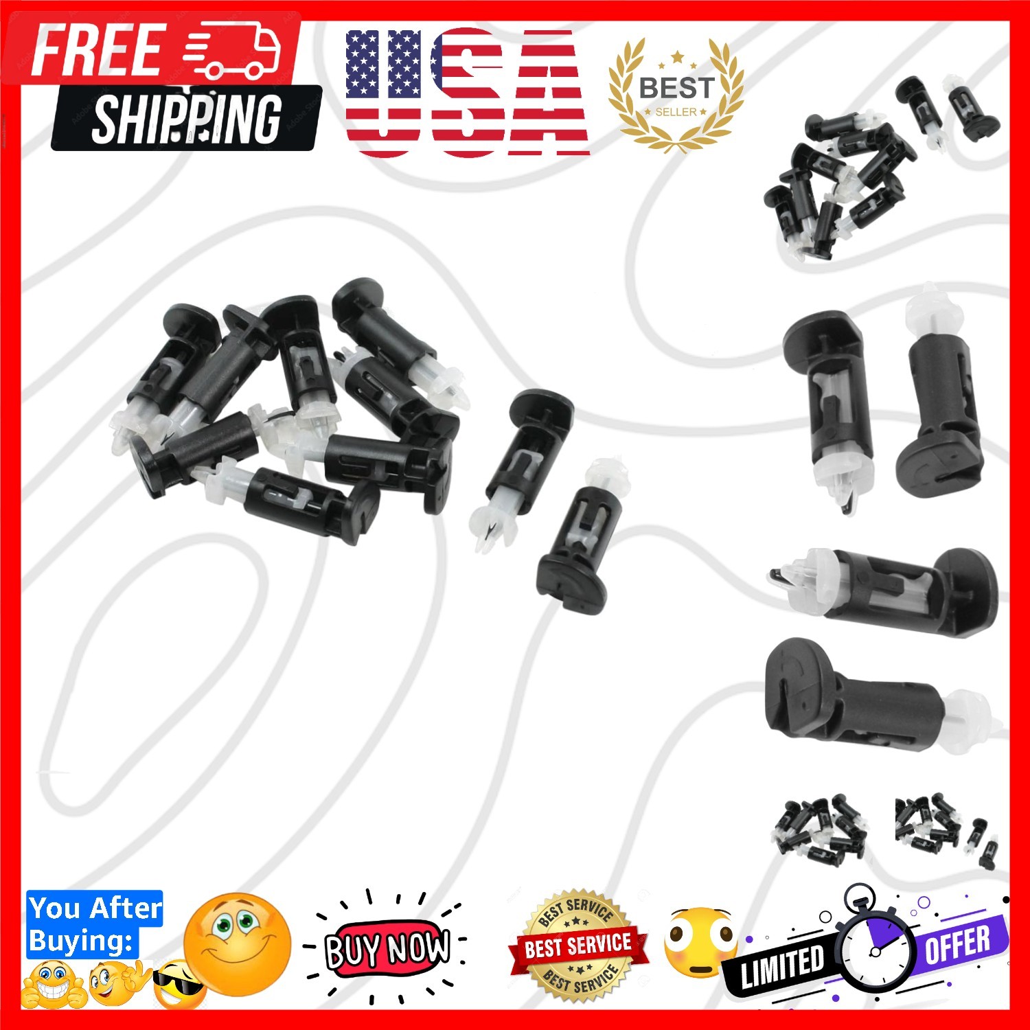 10Pcs Heatsink Mount Pin Plastic Fastener Heatsink Mounting Clips CPU Cooler ...