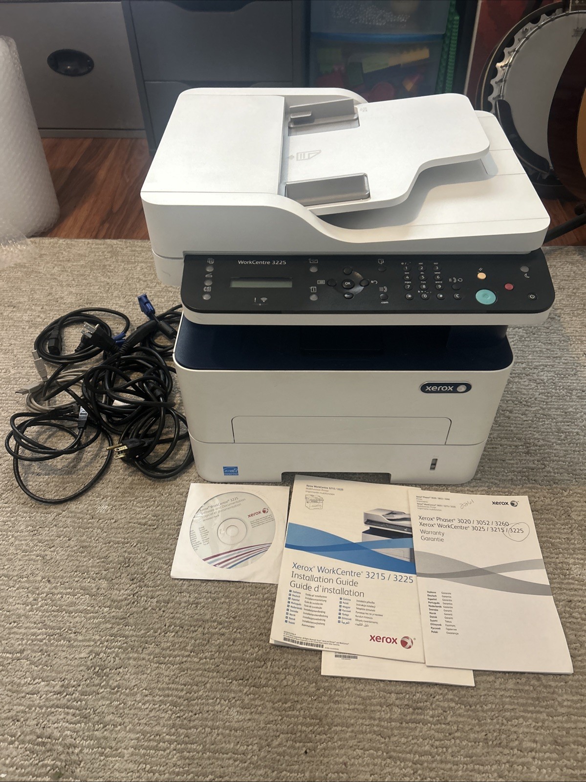 Xerox WorkCentre 3325 Multifunction Monochrome Laser Printer w/ Software Chords