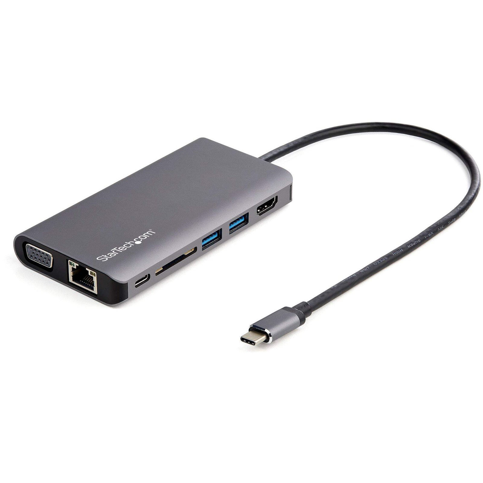 StarTech DKT30CHVAUSP — USB‑C Multiport Dock (HDMI, VGA, USB‑A, GbE, 60W PD Pass