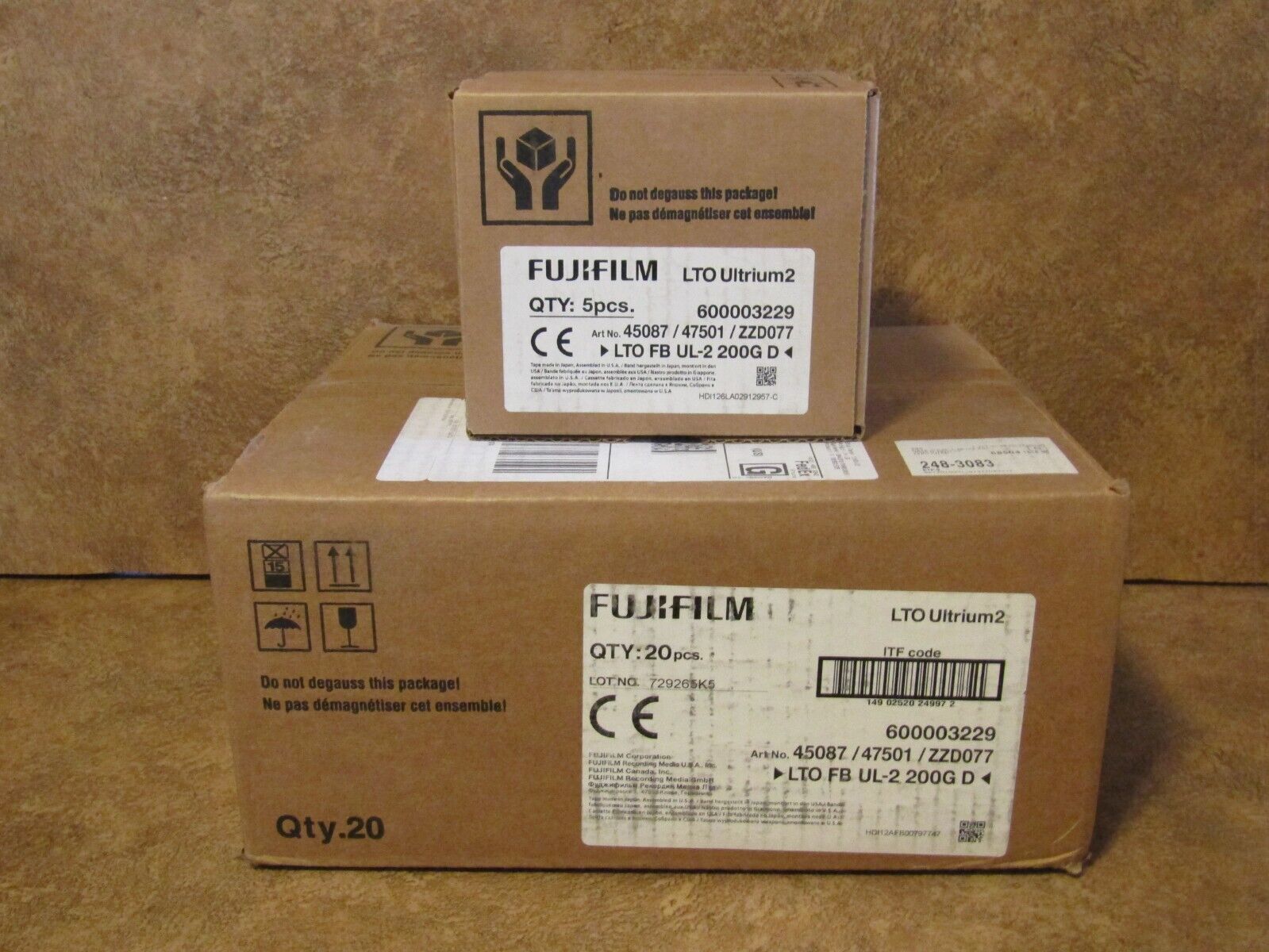 20 New Fujifilm LTO Ultrium2 200GB/400GB Sealed Data Cartridges (4 boxes of 5)