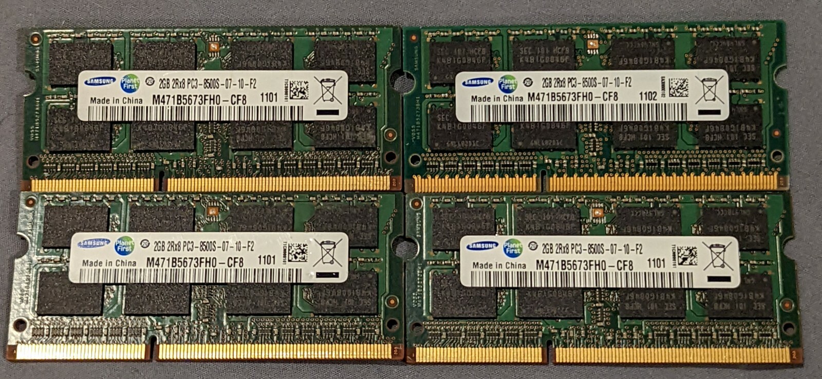 Samsung 8GB (4 x 2GB) DDR3 PC3-8500S SO-DIMM Memory RAM - M471B5673FH0 - CF8