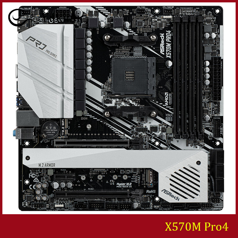 FOR ASROCK X570M Pro4 AMD AM4 DDR4 128GB HDMI Micro ATX Motherboard Test OK