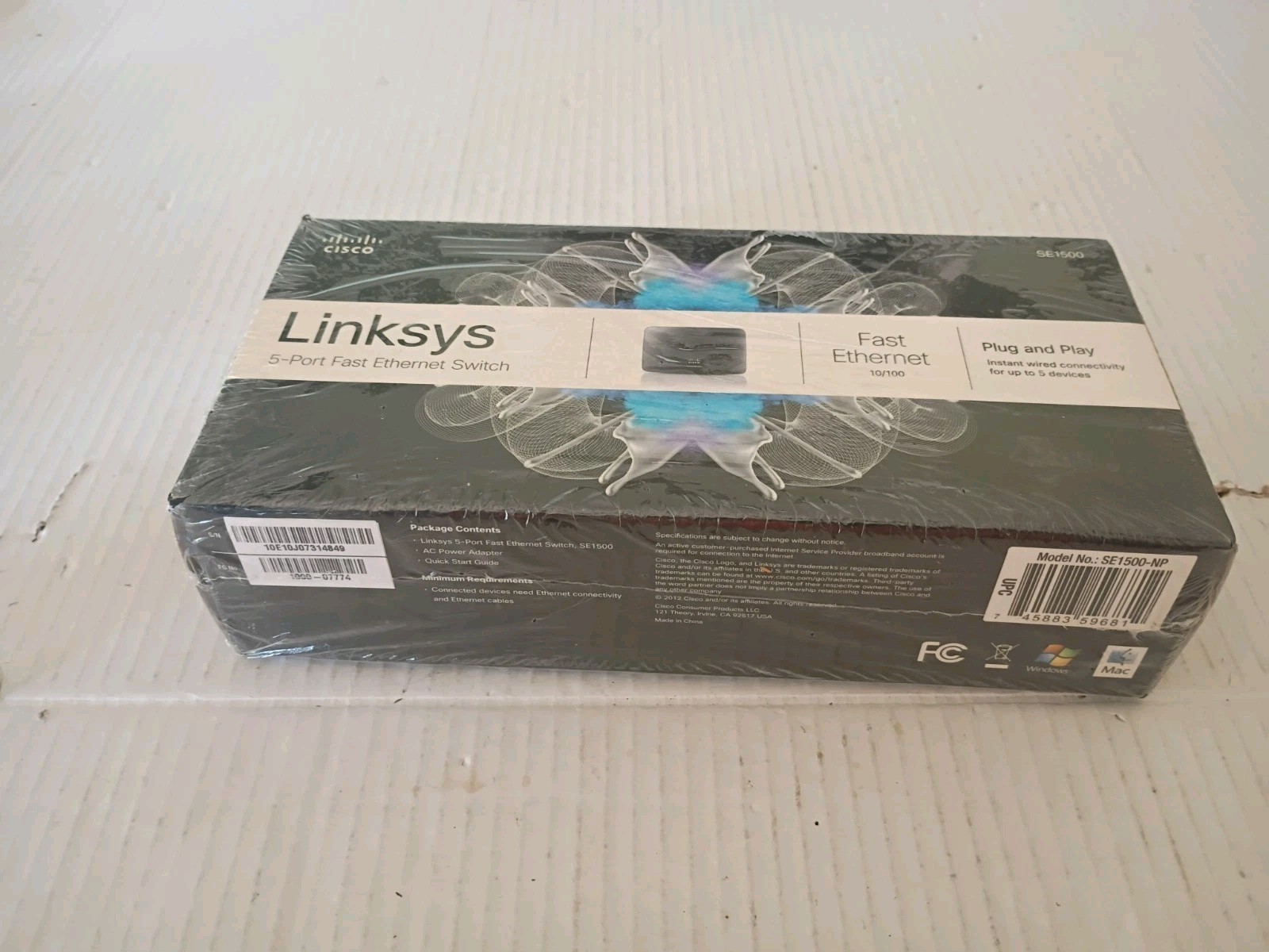 Cisco Linksys SE1500 5-Port Fast Ethernet 10/100 Switch New In Box