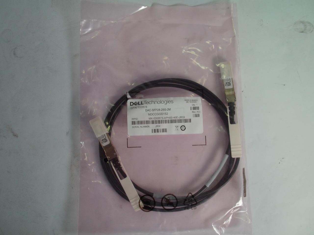 *New* Dell Networking Cable SFP28 to SFP28 25GbE DAC-SFP28-25G-2M 0D0R73