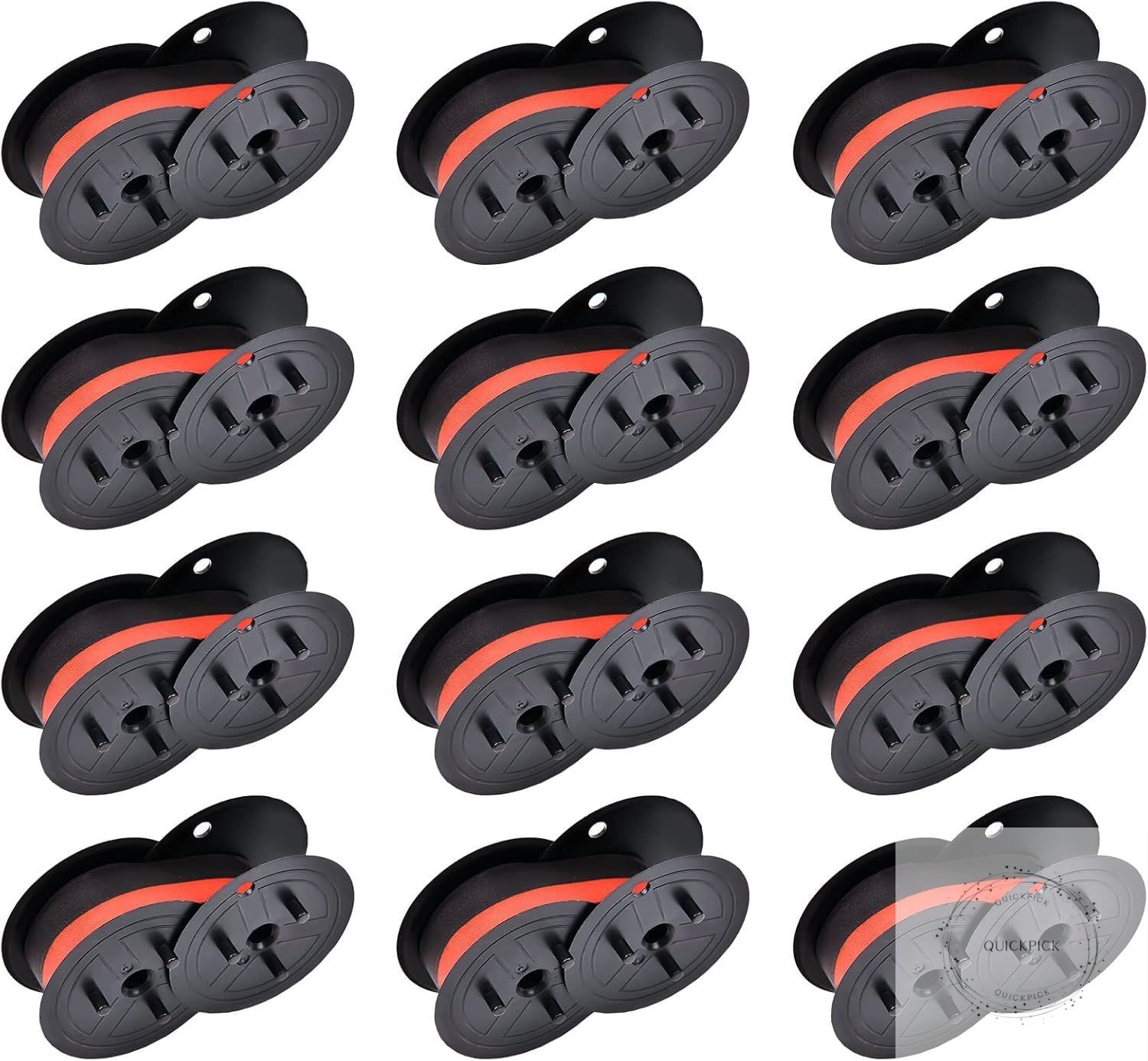 Calculator Ribbon Red/Black, 12 Pack, 18ft x 0.5 in, Twin Spool Calculator Ribb