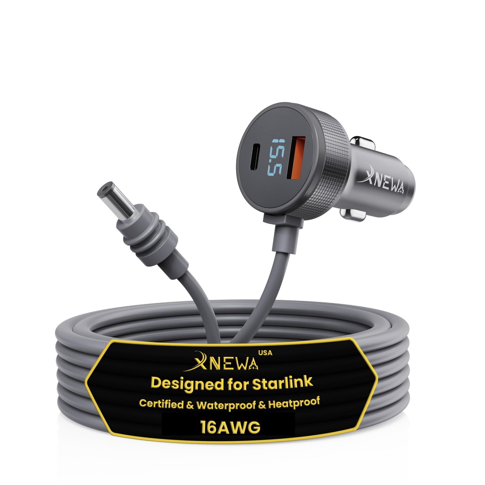 3M/10FT Mini Car Adapter & 3-in-1 Power Cable for Starlink - Fast Charging Solut