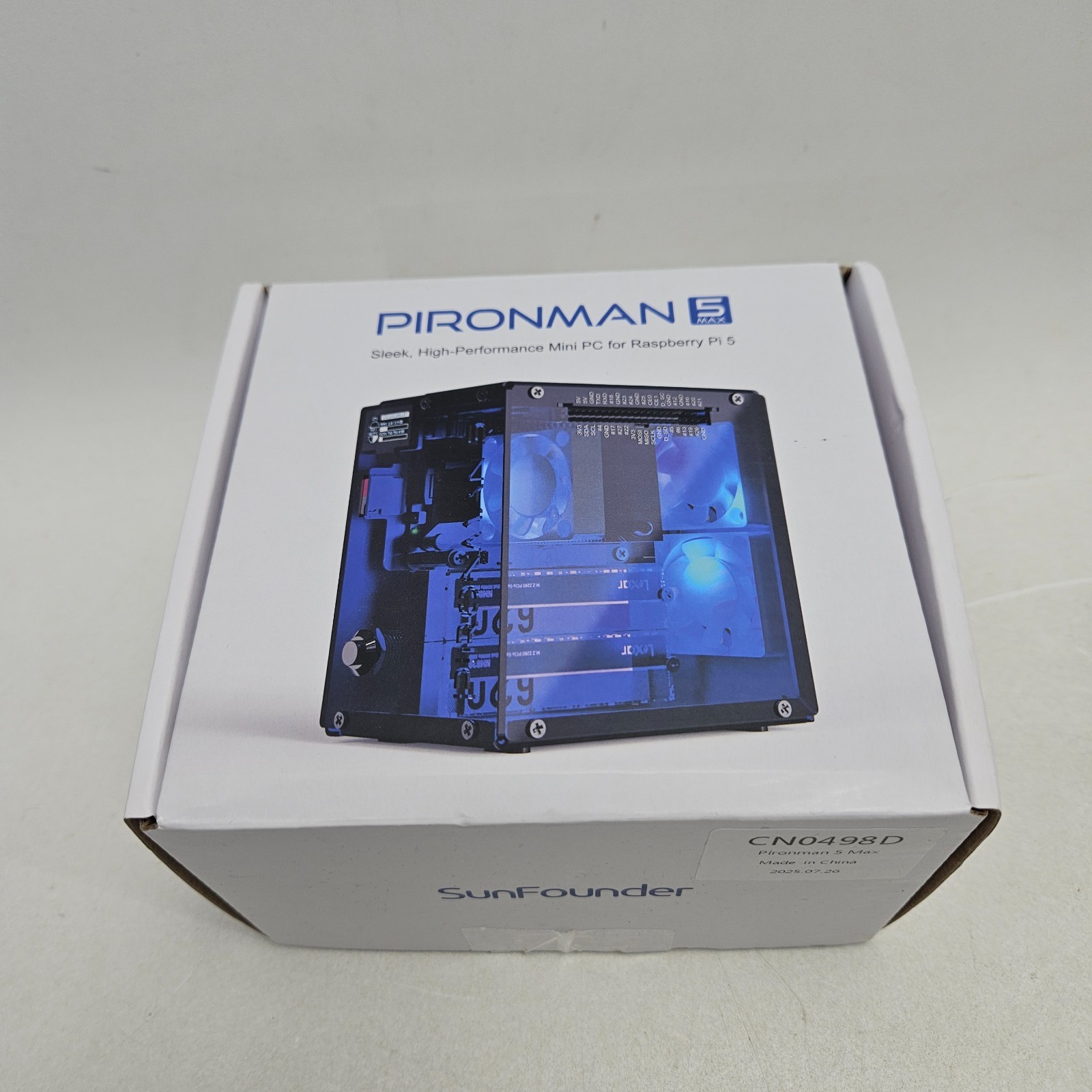 Pironman 5-MAX Dual NVMe M.2 SSD PCIe PC Case for Raspberry Pi 5 NAS RAID 0/1