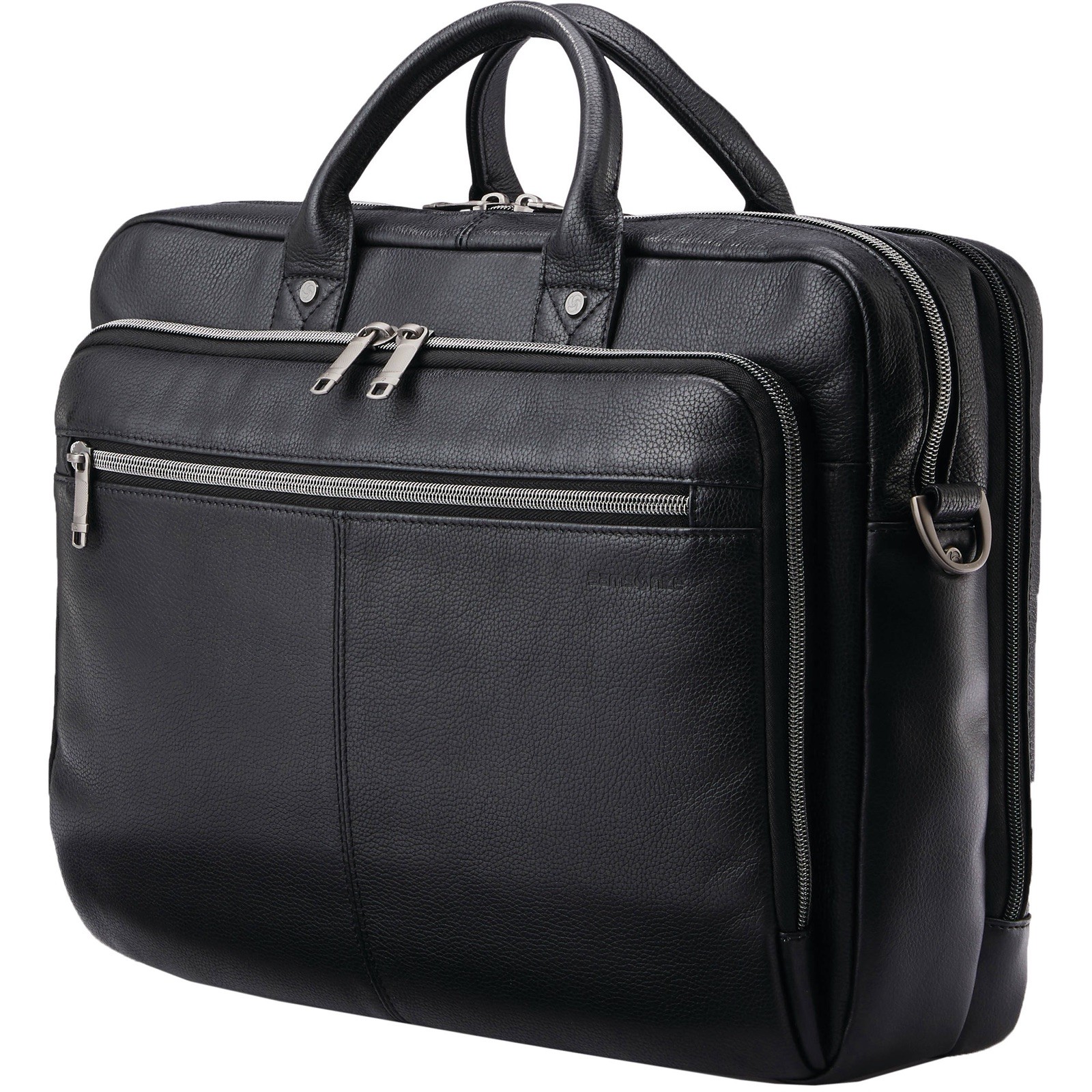 Samsonite Classic Leather Briefcase for 15.6” Laptop Black Bag