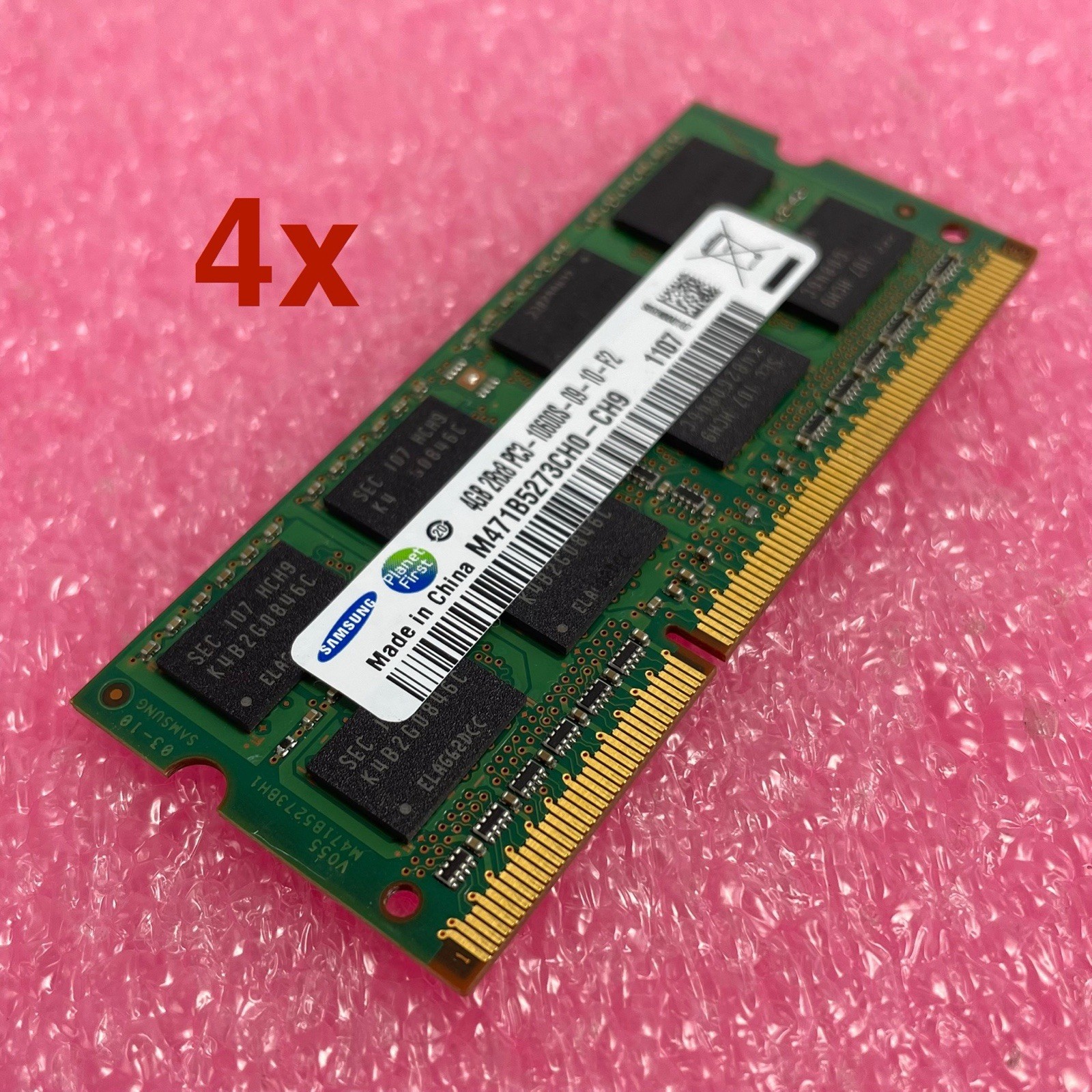 Samsung M471b5273CH0-CH9 4GB PC3-10600s DDR3 Memory Modules Lot of 4