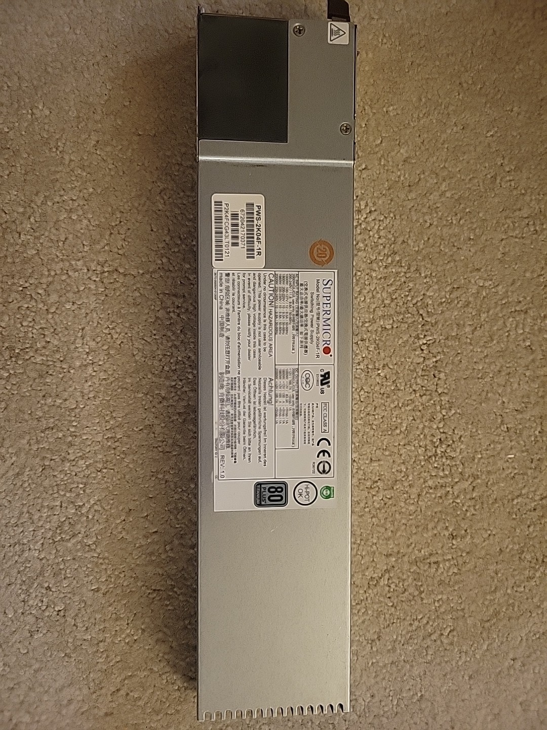 Supermicro PWS-2K04F-1R Redundant Power Supply 2000W