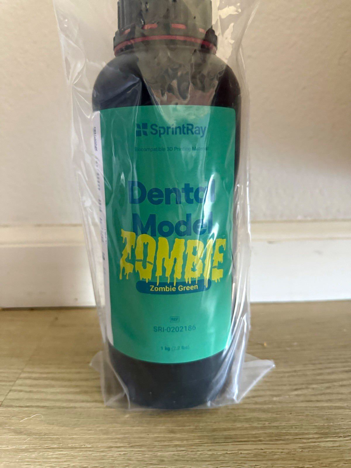 SprintRay Dental Model 3D Printer Resin Zombie Green 1kg SRI-RARE Exp 9/26