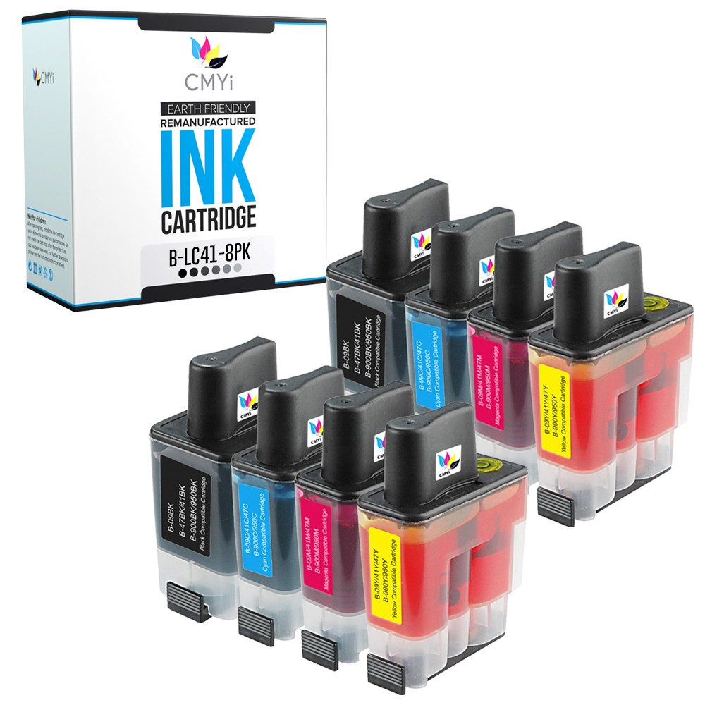Compatible CMYi 8PK LC41 Ink Cartridges fits Brother MFC-640CW, 820CW, 210C