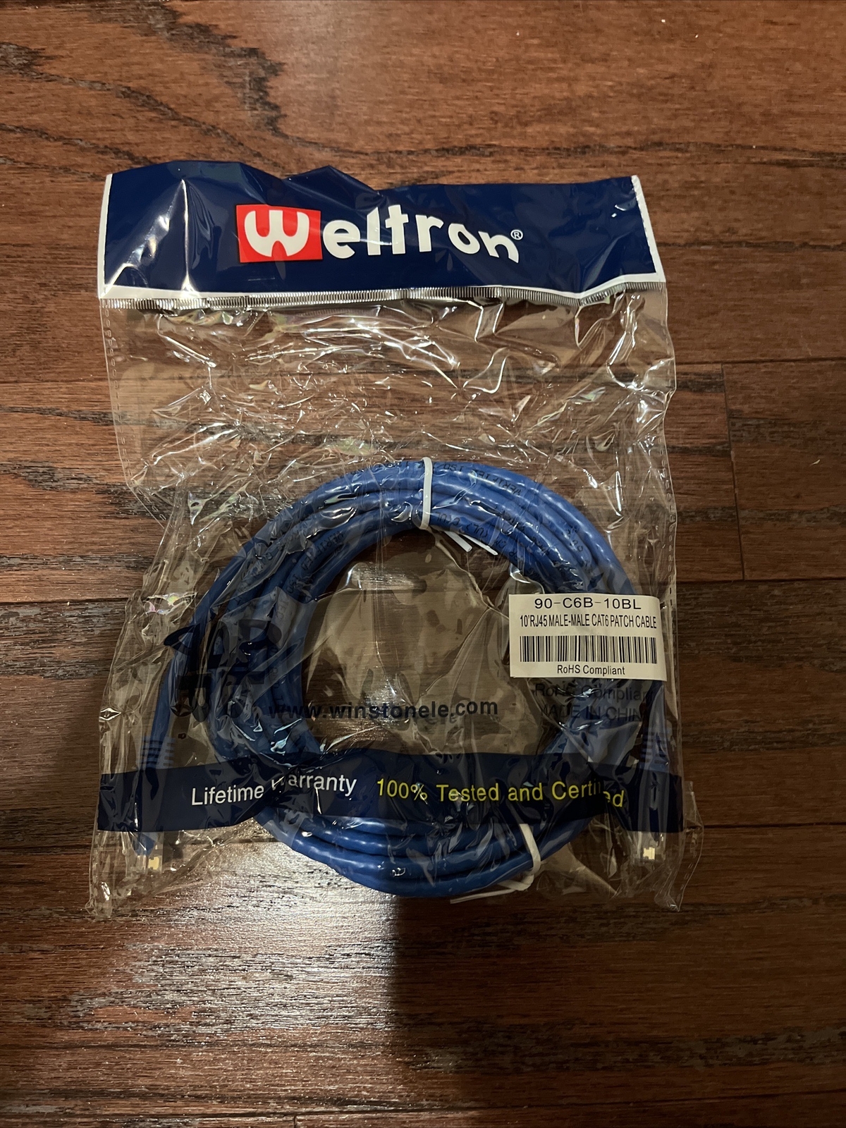Weltron 10 Foot Cat 6 Patch Cable 
