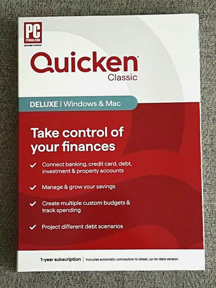 Quicken Classic Deluxe Personal Finance - 1 Year Subscription (Windows/Mac)