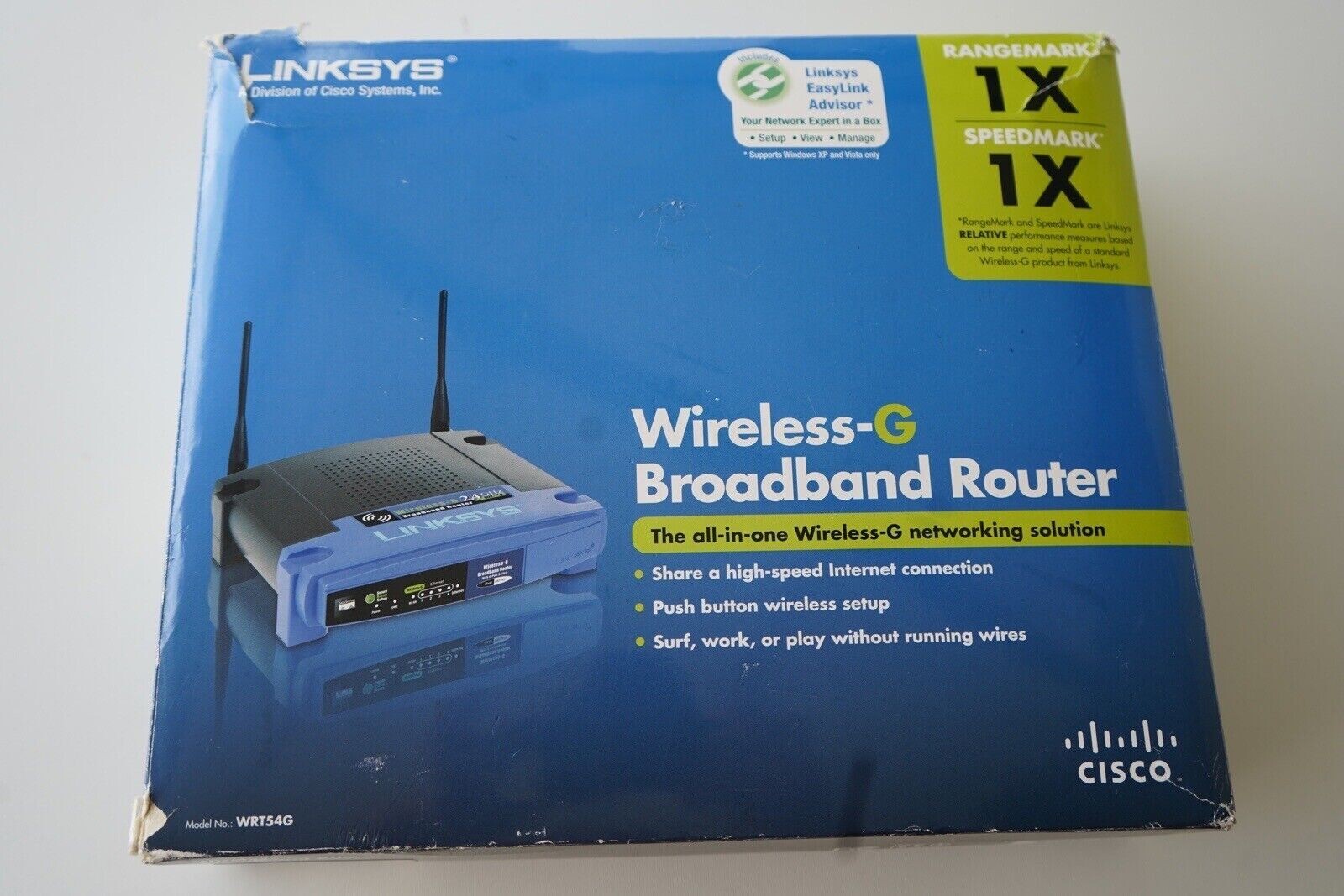 Linksys Router WRT54G Wi-Fi Wireless-G Broadband 2.4GHz NEW Open Box Unused