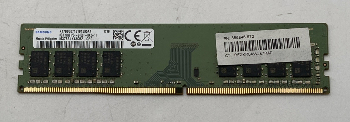 Samsung 8GB (1x8GB) 1Rx8 Desktop RAM PC4-2400T-UA2-11 M378A1K43CB2-CRC