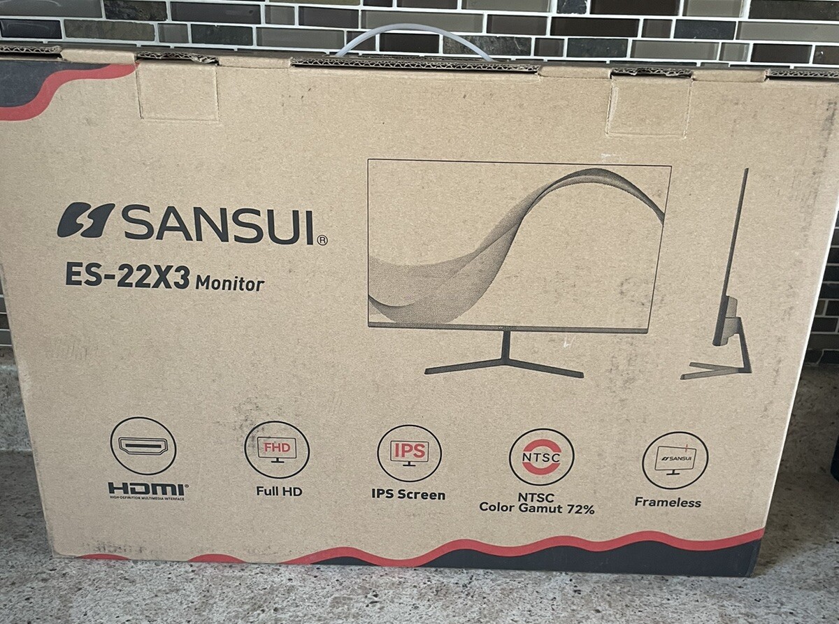 SANSUI ES-22X3 Monitor 22” IPS 1080P HDMI UltraThin Computer Monitor Frameless