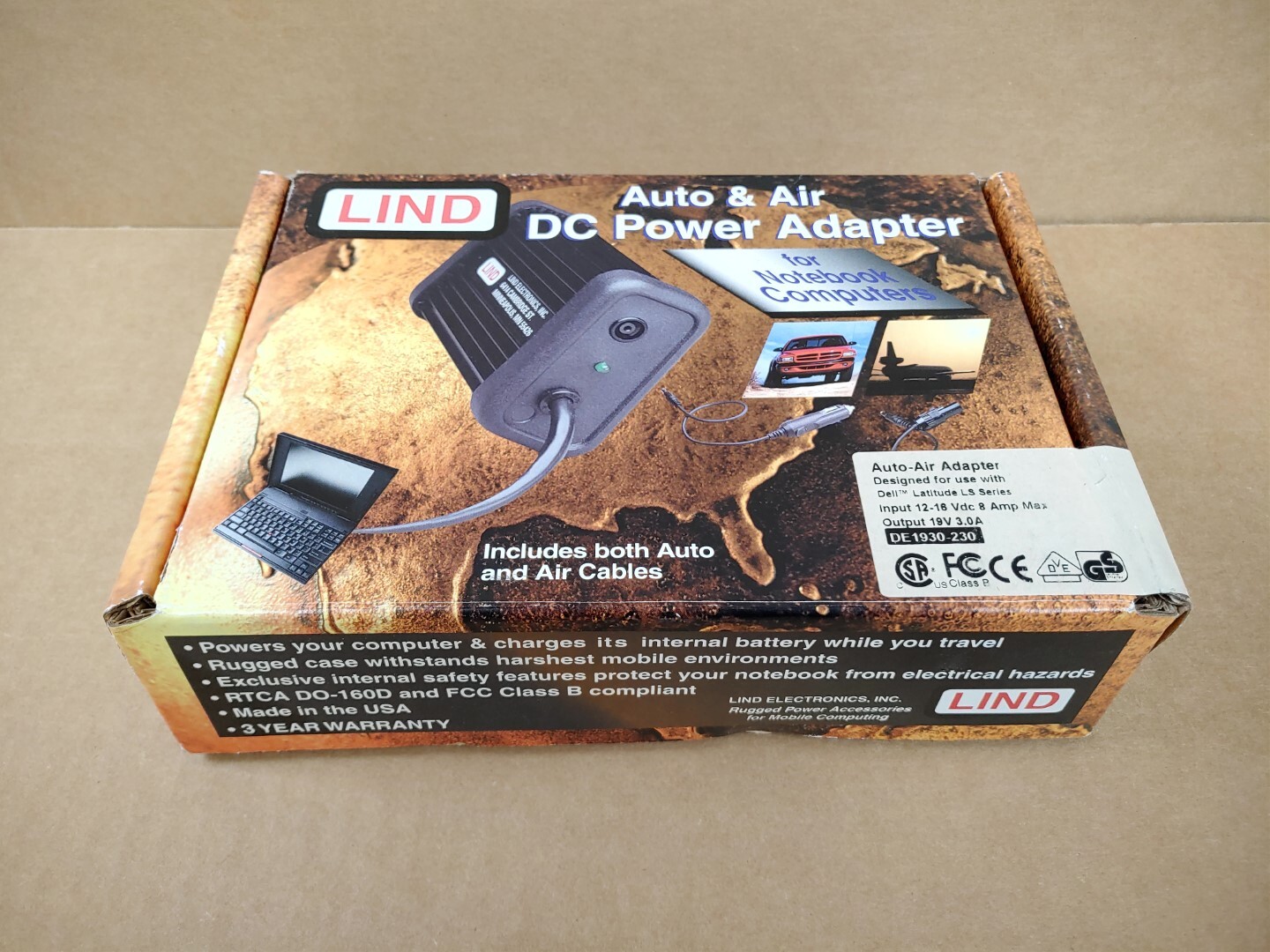 LIND Auto & Air DC Power Adapter DE1930-230 for Dell Latitude LS Series ✔✔✔✔
