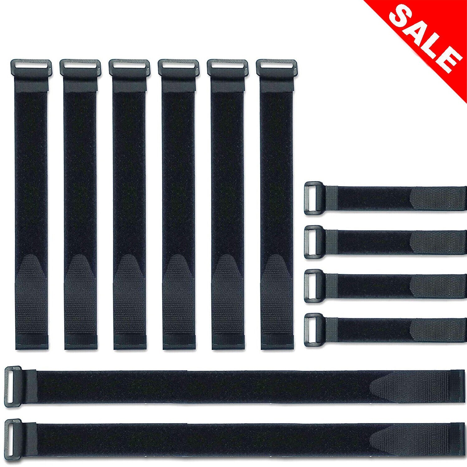 VELCRO Brand Bulk Pack 12 Reusable Fastening Cable Straps with Buckle Variety"""