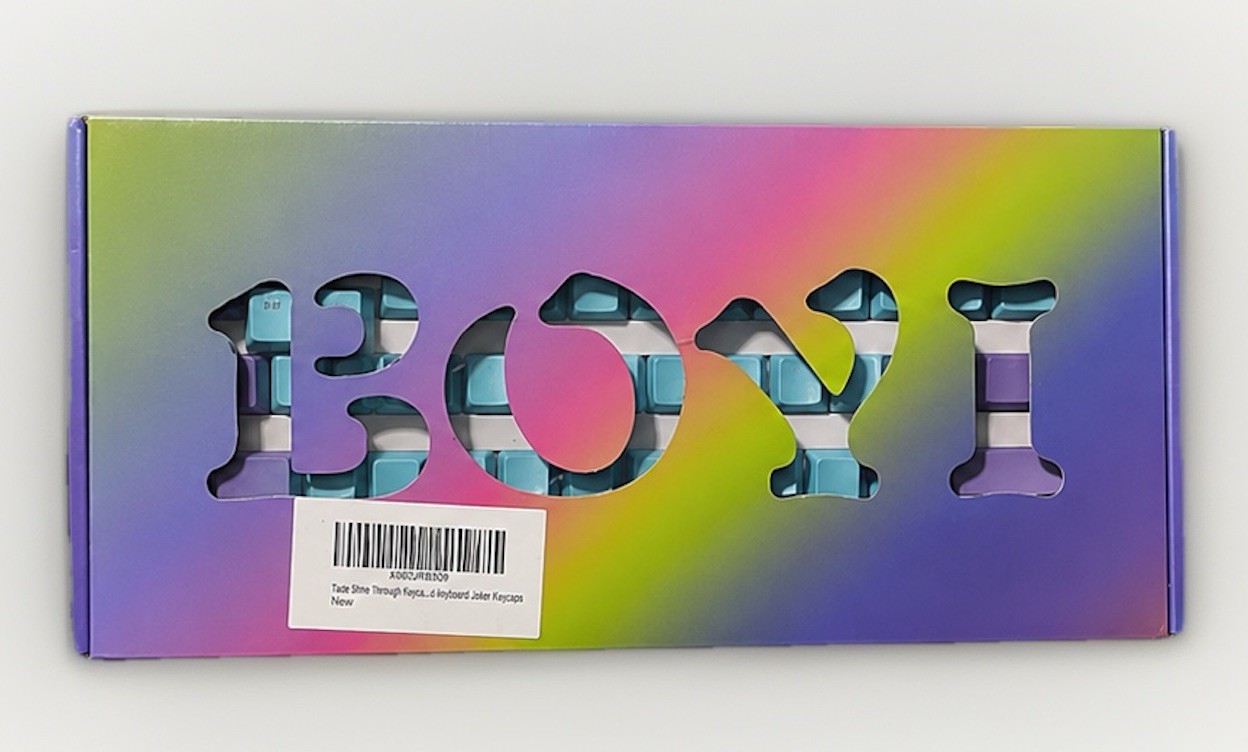 BOYI Joker Shine Through Keyboard Keycaps Purple Teal New RGB