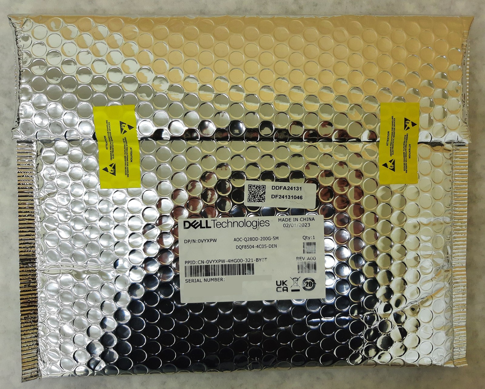 DELL AOC-Q28DD-200G-5M Dual 100-Gigabit Optical Cable P/N 0VYXPW
