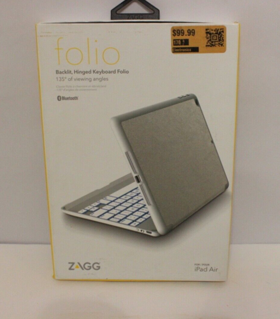 Zagg Messenger Folio Tablet Keyboard & Case For iPad Air & Compatible models