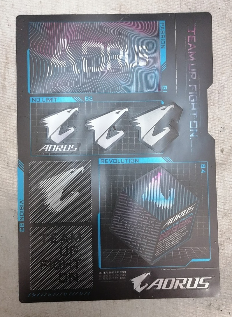 GIGABYTE AORUS Sticker Sheet - Black