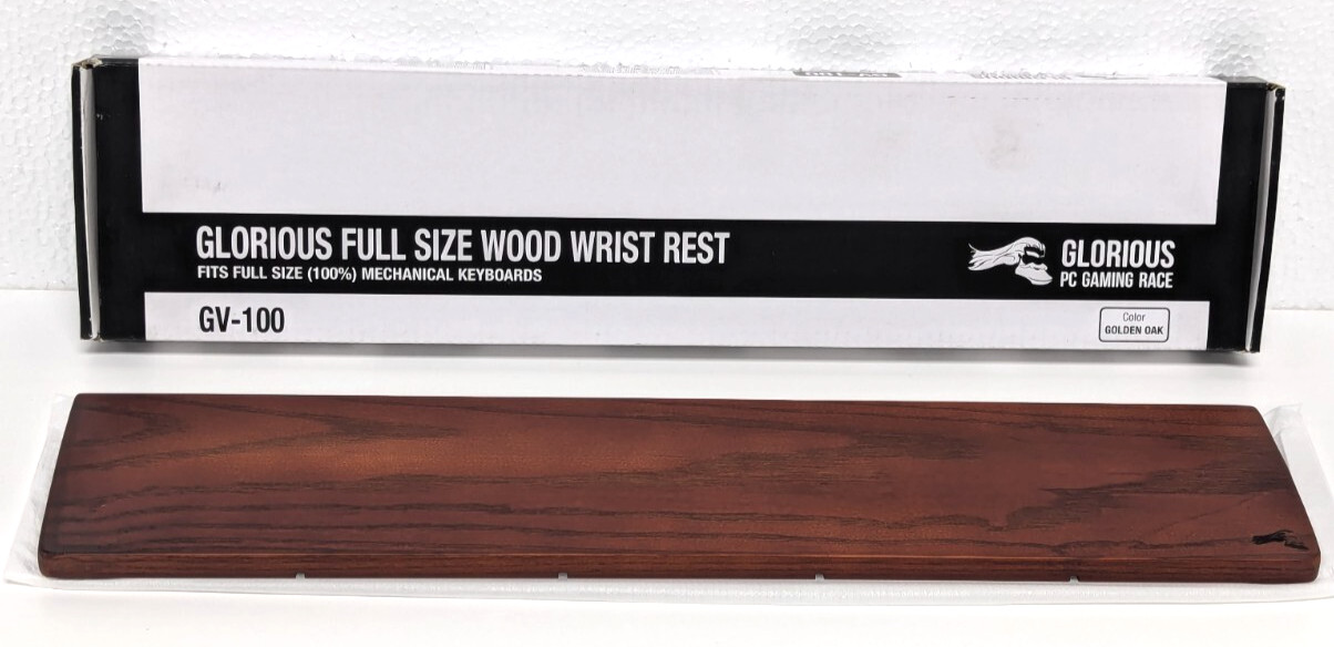 Glorious Full Size Wooden Wrist Rest Golden Oak for Mechanical Keyboards