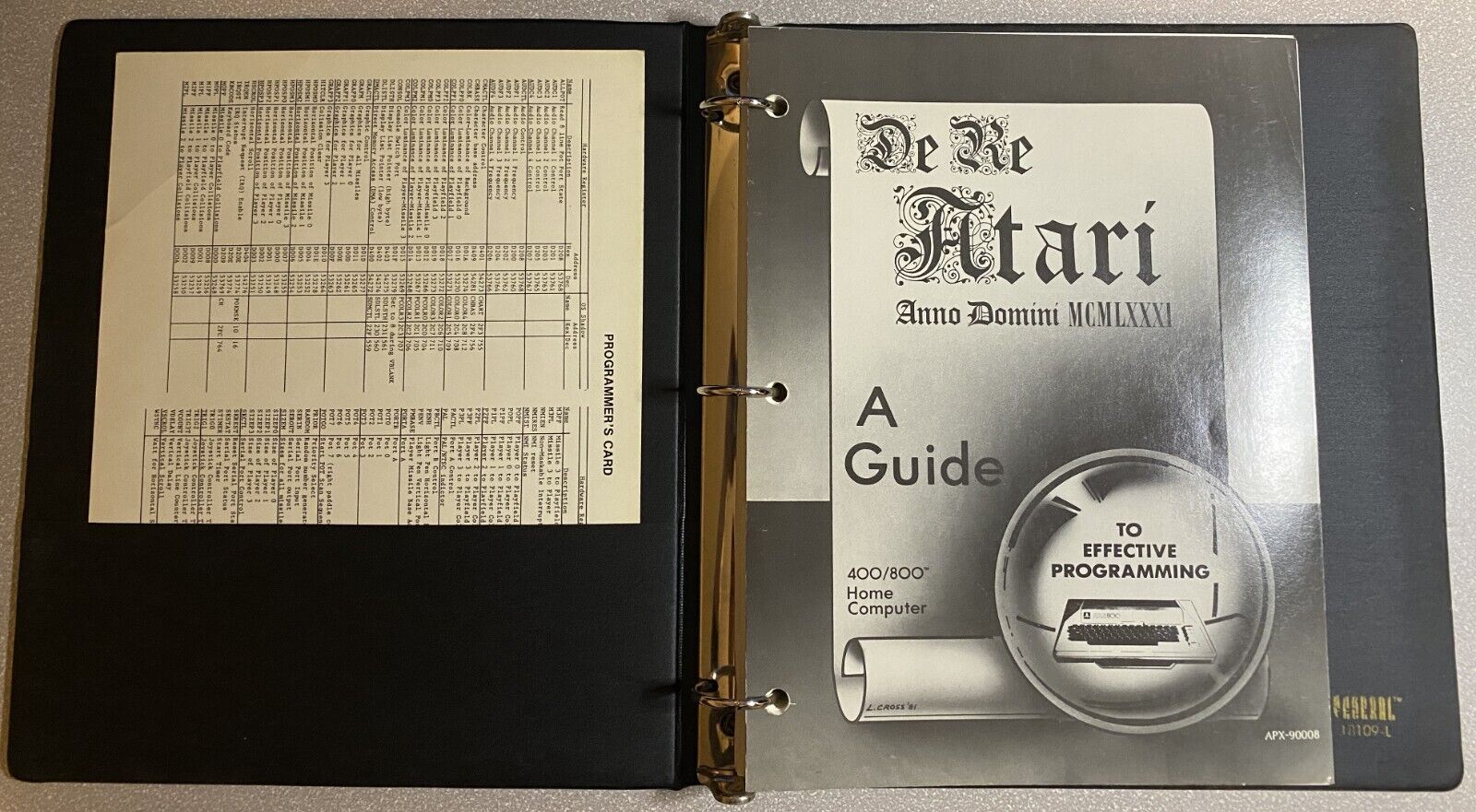 DE RE Atari Programming Guide 400/800/XL/XE Software Developer Manual APX-90008
