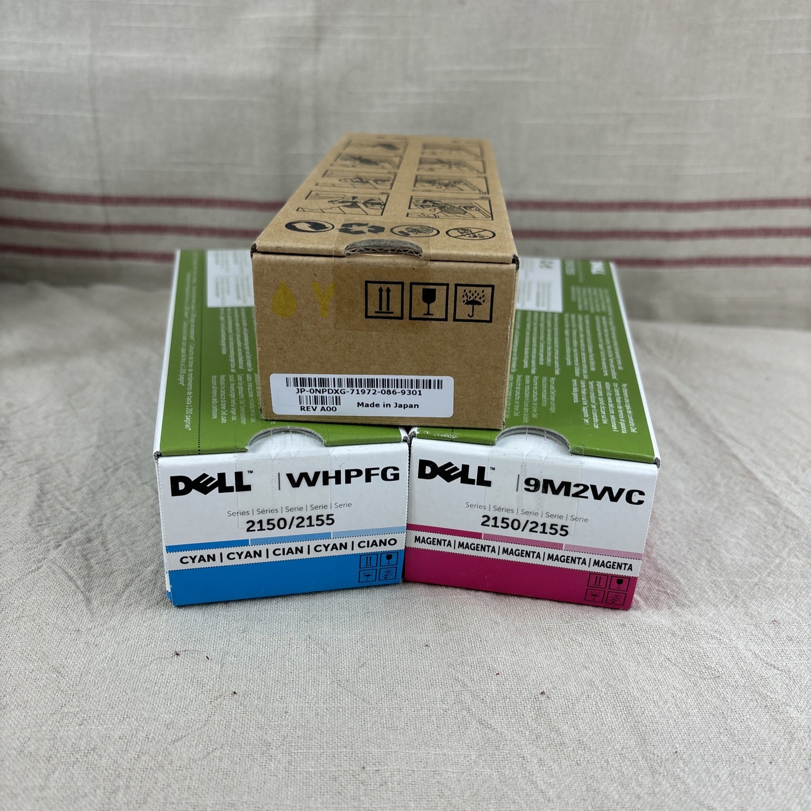 DELL 2150/2155 Ink Cartage Lot One Of Each Yellow , Magenta & Cyan 