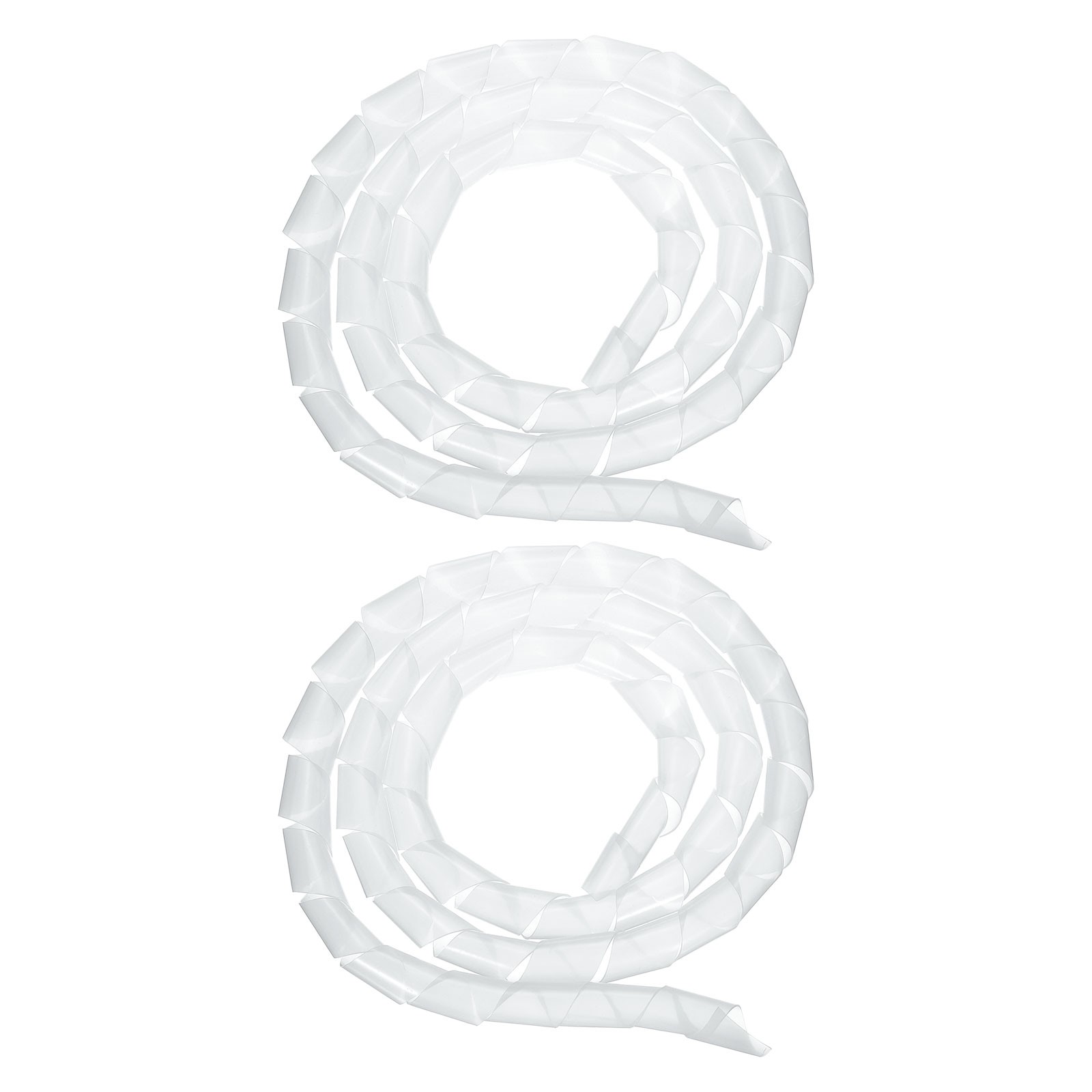 2pcs Spiral Cable Wrap, 9Ft - 1-Inch 1.8M- 25mm Spiral Wire Cord Cover, White