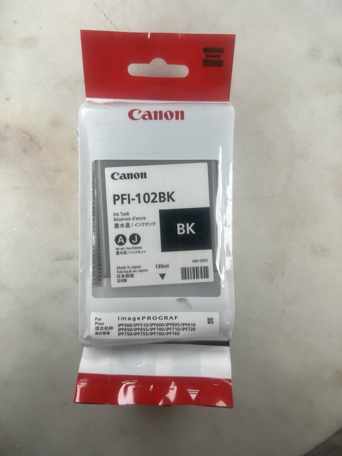 Genuine Canon PFI-102BK Ink Cartridge - Black