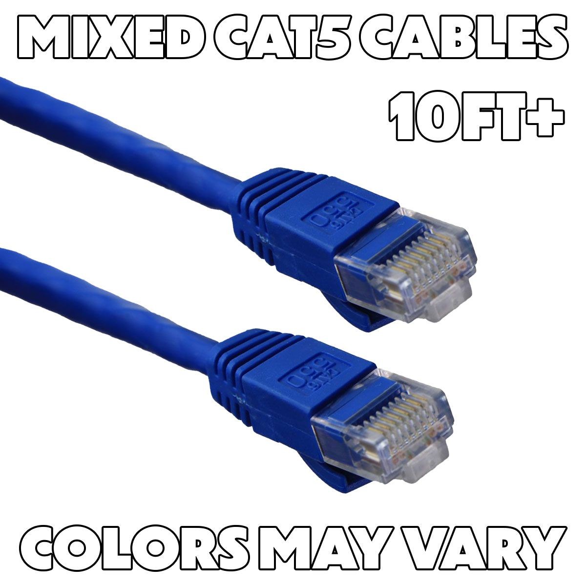Mixed Ethernet Patch Cables (10-Foot & Longer / CAT5 or Better) Mixed Colors