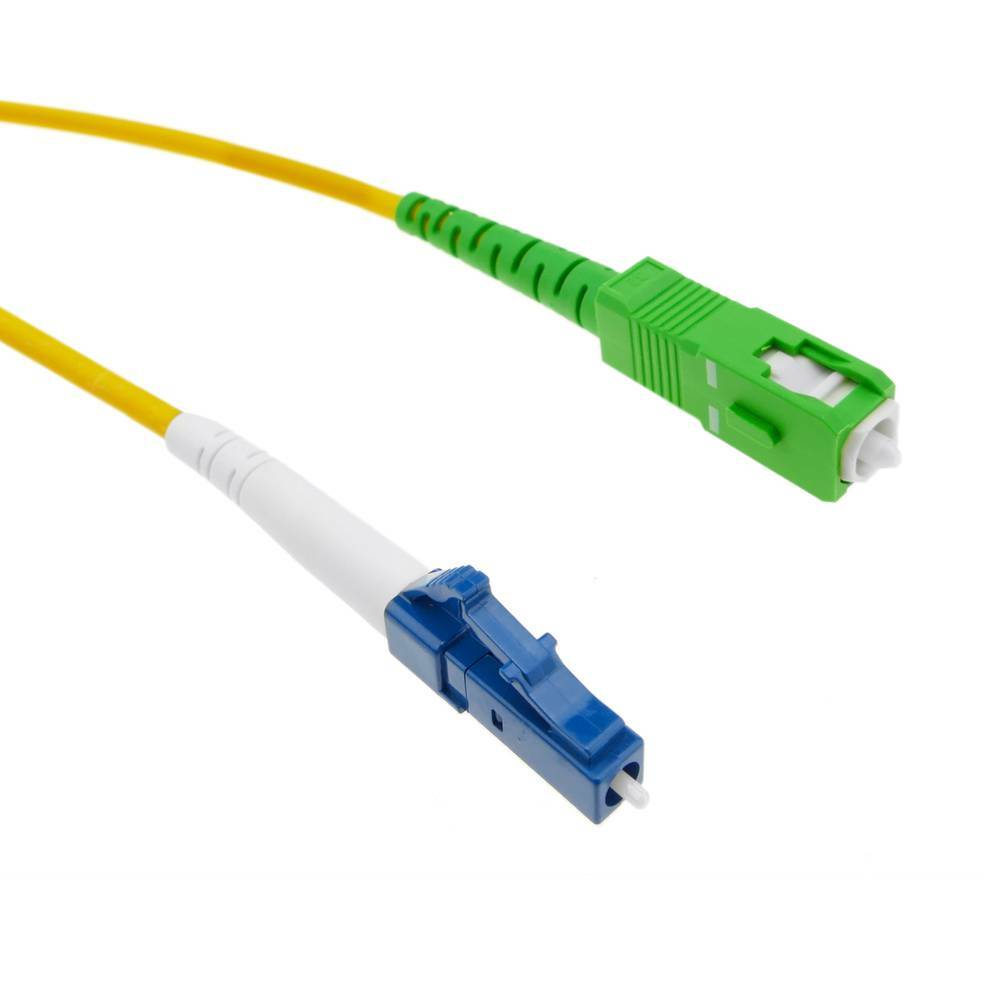 3m LC/UPC-SC/APC Simplex 9/125 OS2 Singlemode Fiber Patch Cable OFNR Yellow 10FT