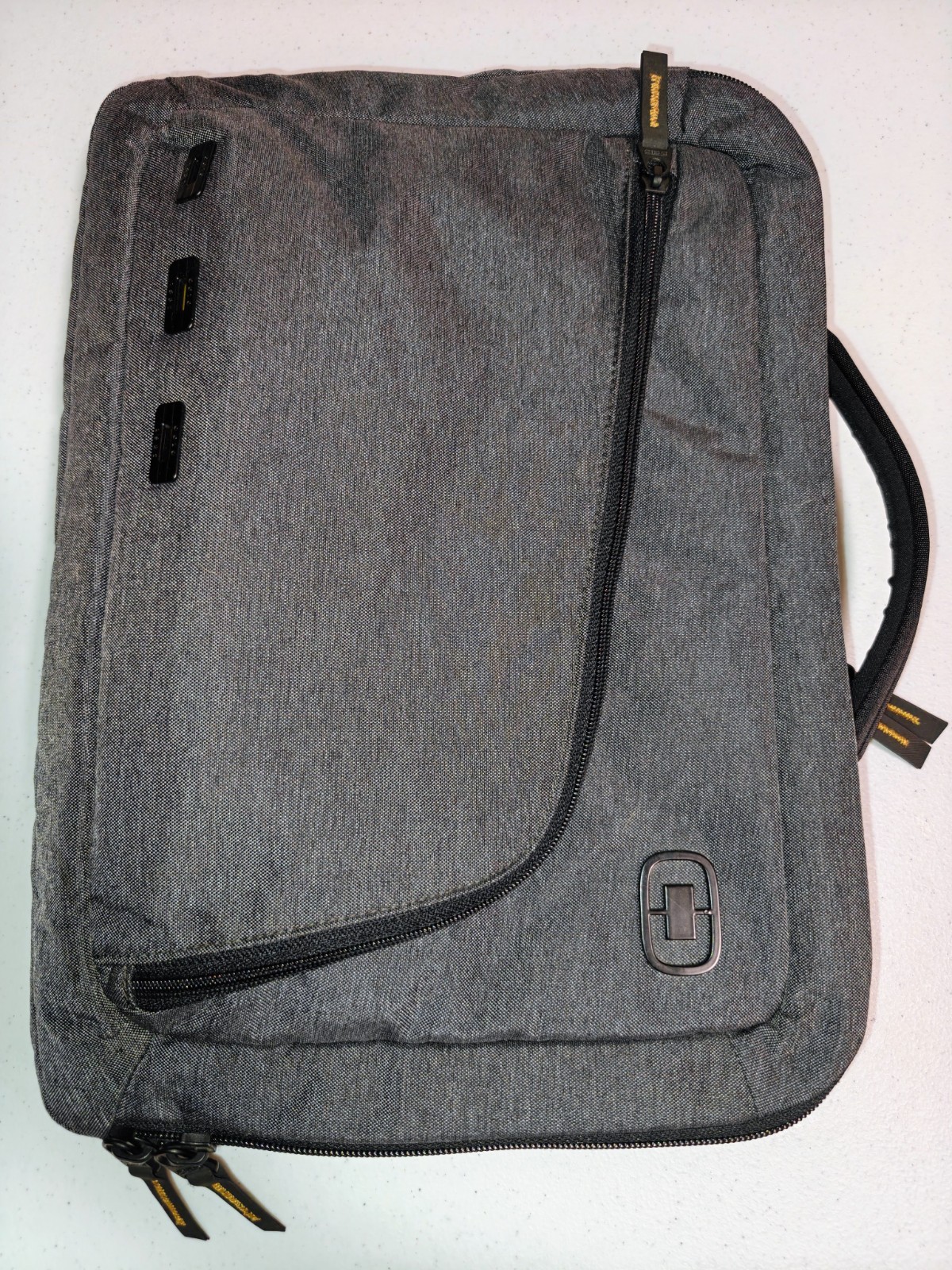 OGIO Newt Slim Case Laptop Backpack / Messenger Bag - Dark Static Yellow Lining